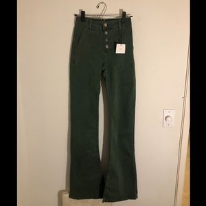 Zara flare army green jeans - NWT